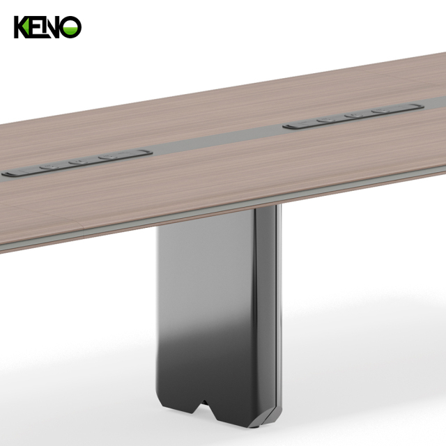 模块化大型木制会议室，3米桌椅，可容纳10人，带电源插座