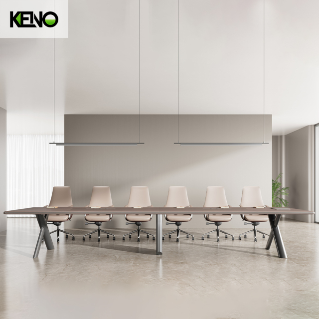 模块化大型木制会议室，3米桌椅，可容纳10人，带电源插座