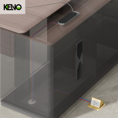 Bureau de direction modulaire en forme de L avec mobilier de bureau en PVC laminé de nouvelle conception