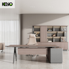 Bureau de direction modulaire en forme de L avec mobilier de bureau en PVC laminé de nouvelle conception