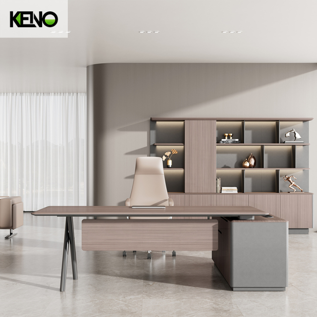 Bureau de direction modulaire en forme de L avec mobilier de bureau en PVC laminé de nouvelle conception