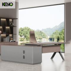 Bureau de direction modulaire en forme de L avec mobilier de bureau en PVC laminé de nouvelle conception