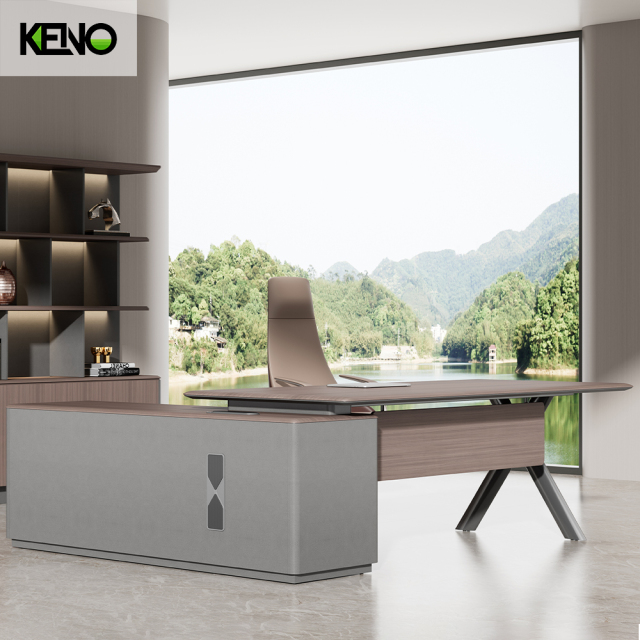 Bureau de direction modulaire en forme de L avec mobilier de bureau en PVC laminé de nouvelle conception