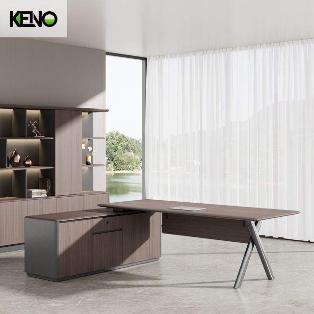 Bureau de direction modulaire en forme de L avec mobilier de bureau en PVC laminé de nouvelle conception