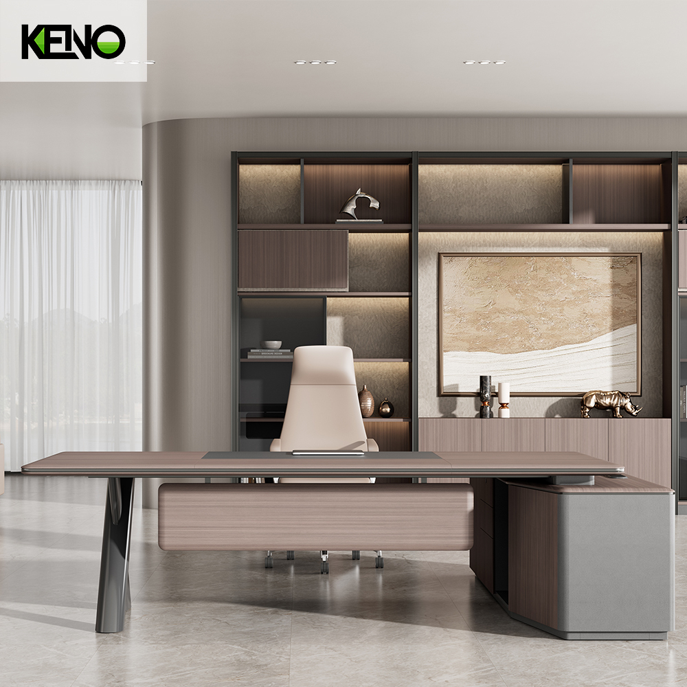File Cabinet Office Furniture Set Luxury CEO Office Desk Dark Gray with Lockable Drawer