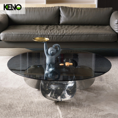 圆形玻璃咖啡桌