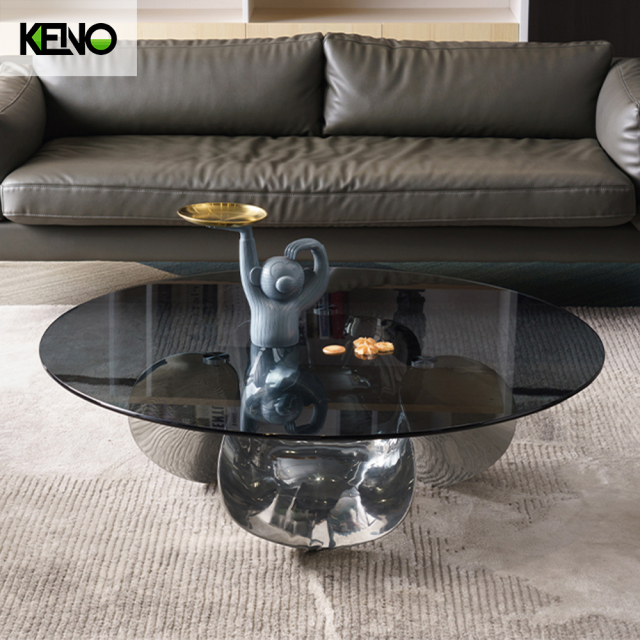 圆形玻璃咖啡桌