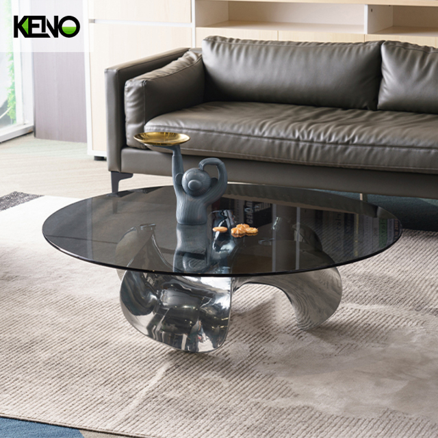 圆形玻璃咖啡桌