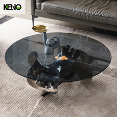 圆形玻璃咖啡桌