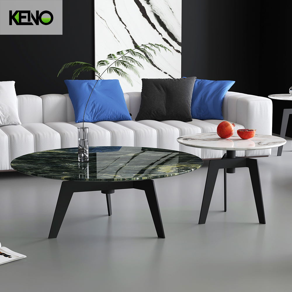 Nordischer kleiner Couchtisch aus Marmor/Glas, Teetisch für Wohnzimmer