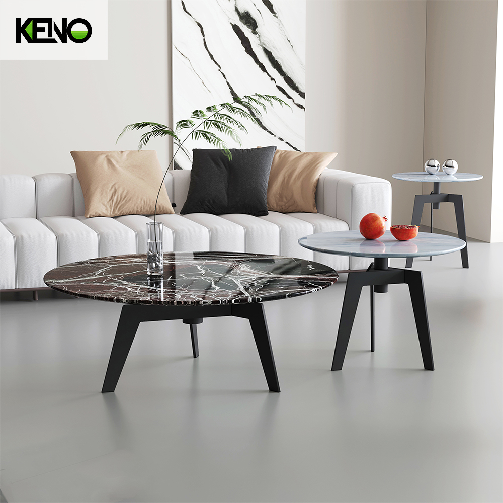 Nordischer kleiner Couchtisch aus Marmor/Glas, Teetisch für Wohnzimmer