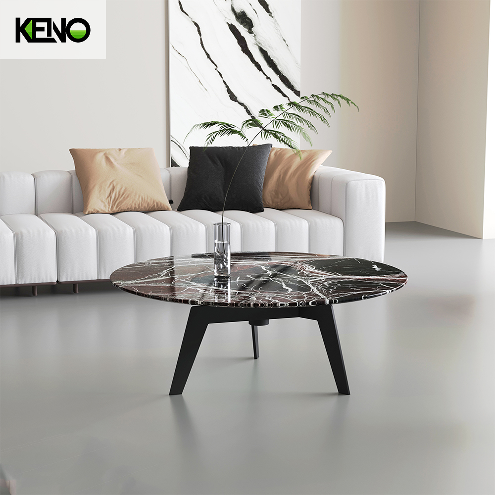 Nordischer kleiner Couchtisch aus Marmor/Glas, Teetisch für Wohnzimmer