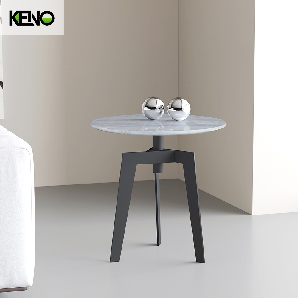 Nordischer kleiner Couchtisch aus Marmor/Glas, Teetisch für Wohnzimmer