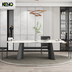 Minimalist Style Scandinavian Luxurious 140-160-180cm Sintered Stone Dining Room Rectangle Table and Chairs