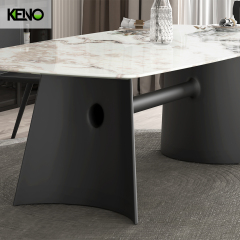 Minimalist Style Scandinavian Luxurious 140-160-180cm Sintered Stone Dining Room Rectangle Table and Chairs