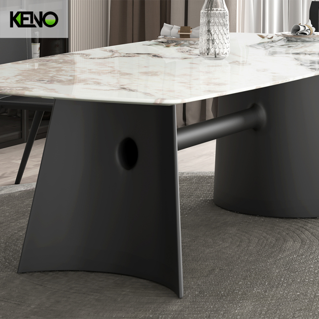 Minimalist Style Scandinavian Luxurious 140-160-180cm Sintered Stone Dining Room Rectangle Table and Chairs