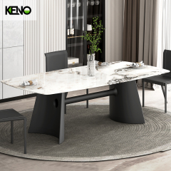 Minimalist Style Scandinavian Luxurious 140-160-180cm Sintered Stone Dining Room Rectangle Table and Chairs