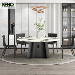 Turkish 10 Seater Rotation Round Sintered Stone Dining Table Set with Chairs for 6 Made In China