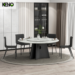 Turkish 10 Seater Rotation Round Sintered Stone Dining Table Set with Chairs for 6 Made In China