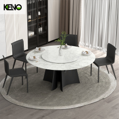 Turkish 10 Seater Rotation Round Sintered Stone Dining Table Set with Chairs for 6 Made In China