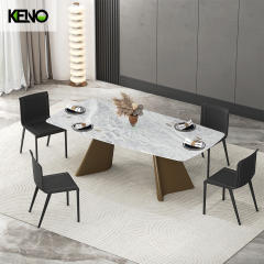 Russian Style Chairs and Dining Table Rectangular Fancy Dining Room Furniture