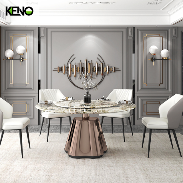 مفرش طاولة من الذهب الوردي ذو الحافة الحية لطاولة طعام تتسع لـ 8 أشخاص