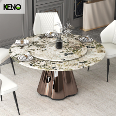 مفرش طاولة من الذهب الوردي ذو الحافة الحية لطاولة طعام تتسع لـ 8 أشخاص