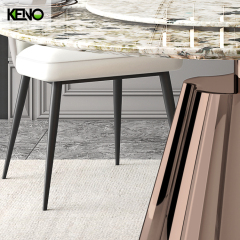 مفرش طاولة من الذهب الوردي ذو الحافة الحية لطاولة طعام تتسع لـ 8 أشخاص