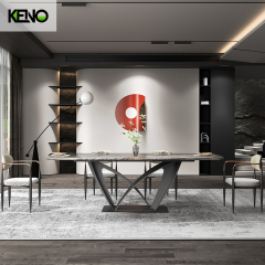 طاولة طعام إنفينيتي بقاعدة فراشة من الفولاذ المقاوم للصدأ باللون الأسود غير اللامع للمنزل والشقق الصغيرة وغرفة الطعام