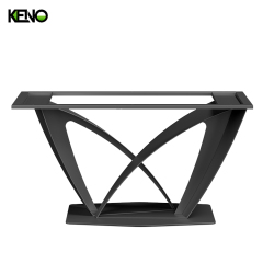 طاولة طعام إنفينيتي بقاعدة فراشة من الفولاذ المقاوم للصدأ باللون الأسود غير اللامع للمنزل والشقق الصغيرة وغرفة الطعام