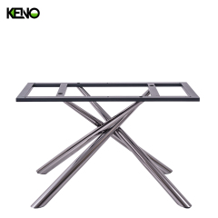 Steel Base Kitchen Table and Chairs, Transformation Dining Table Industrial Stone Table in White for Dining Room