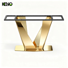 KENO Industrielle V-förmige Tischgestellbeine aus schwarzem Metall für Esstische