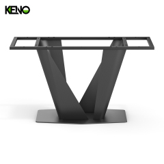 KENO Industrielle V-förmige Tischgestellbeine aus schwarzem Metall für Esstische