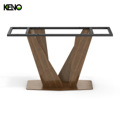 KENO Industrielle V-förmige Tischgestellbeine aus schwarzem Metall für Esstische