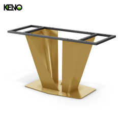 KENO Industrielle V-förmige Tischgestellbeine aus schwarzem Metall für Esstische