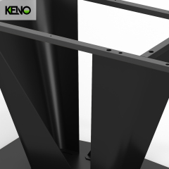 KENO Industrielle V-förmige Tischgestellbeine aus schwarzem Metall für Esstische