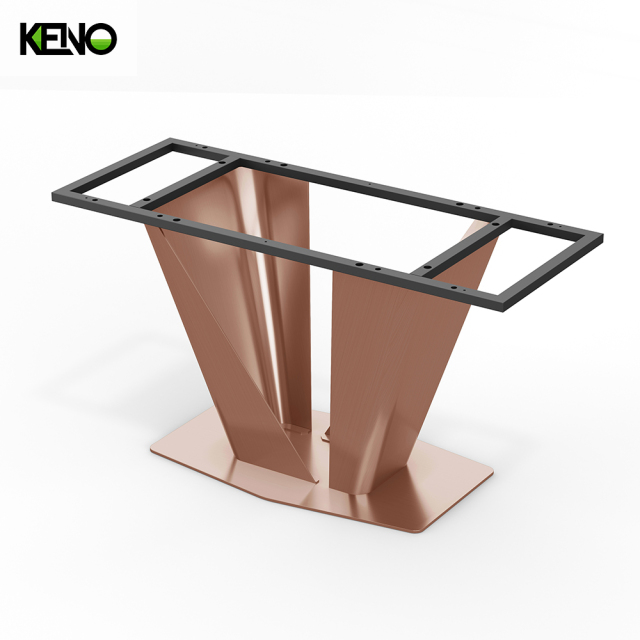 KENO Industrielle V-förmige Tischgestellbeine aus schwarzem Metall für Esstische