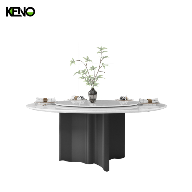 White Home Furniture Dining Room Marble Dining Table Set with 6 Chairs