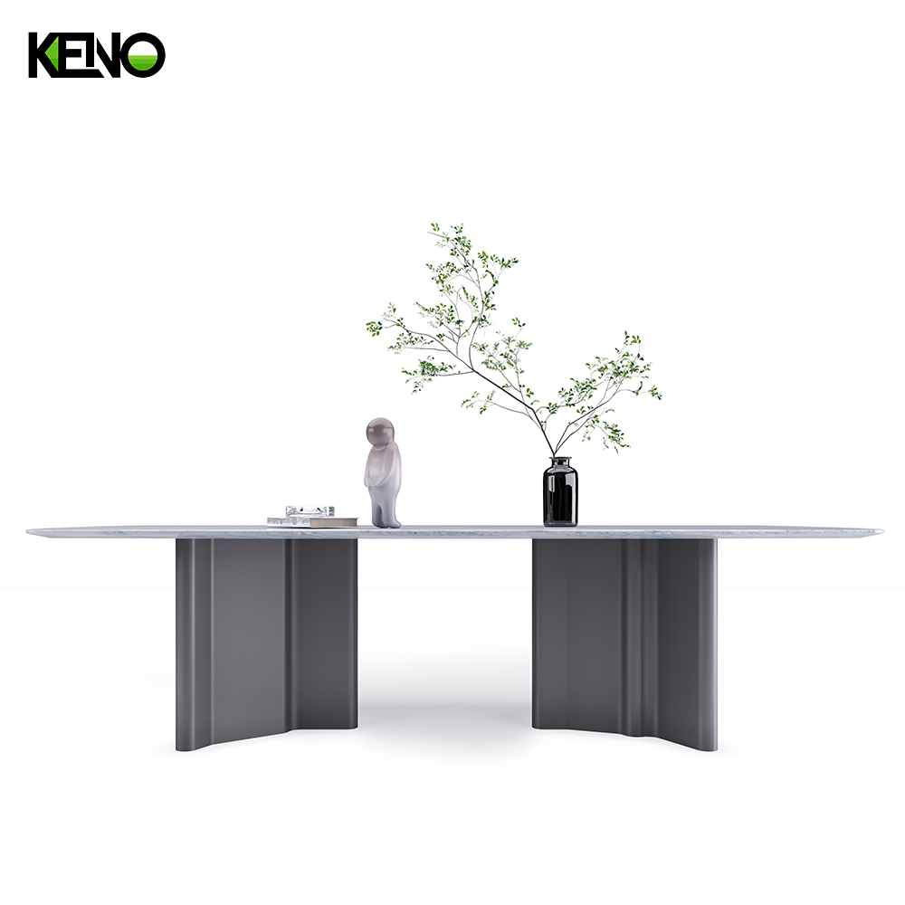 White Home Furniture Dining Room Marble Dining Table Set with 6 Chairs