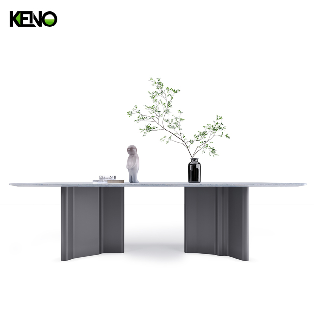 White Home Furniture Dining Room Marble Dining Table Set with 6 Chairs