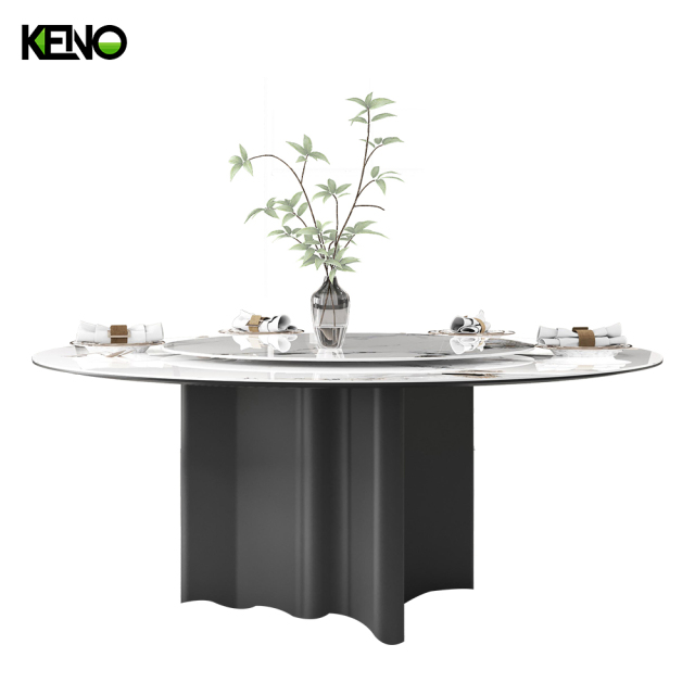 White Home Furniture Dining Room Sintered Stone Dining Table Set with 6 Chairs