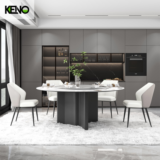 White Home Furniture Dining Room Sintered Stone Dining Table Set with 6 Chairs