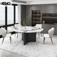 White Home Furniture Dining Room Sintered Stone Dining Table Set with 6 Chairs