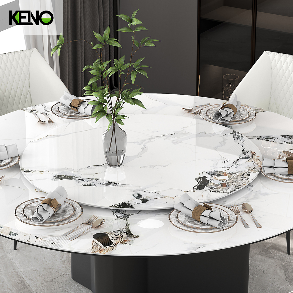 White Home Furniture Dining Room Sintered Stone Dining Table Set with 6 Chairs