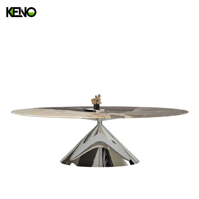 Foshan Luxury Furniture Silver Color Kitchen Dining Room Table