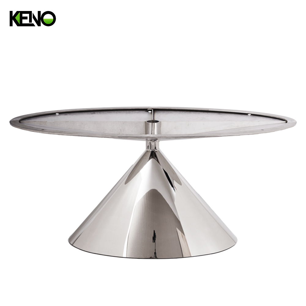 KENO Luxury Furniture Silver Color Table leg Kitchen Dining Room Table