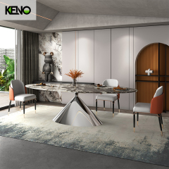 Luxury Table Silver Color Dining Room Leg