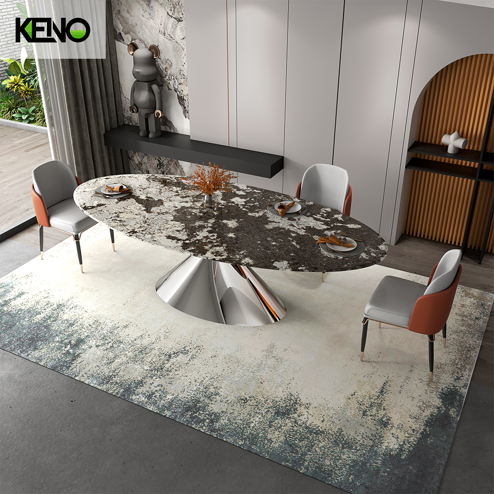 Luxury Table Silver Color Dining Room Leg