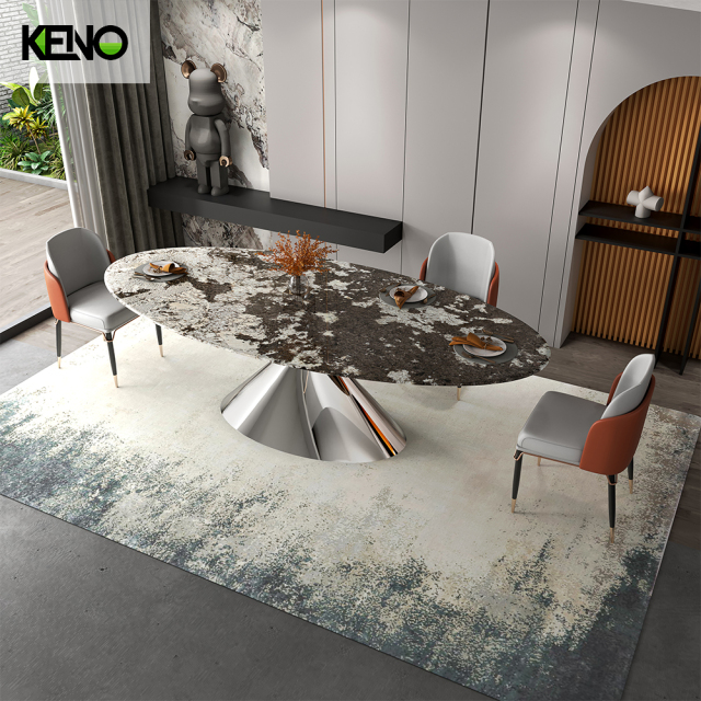 Luxury Table Silver Color Dining Room Leg