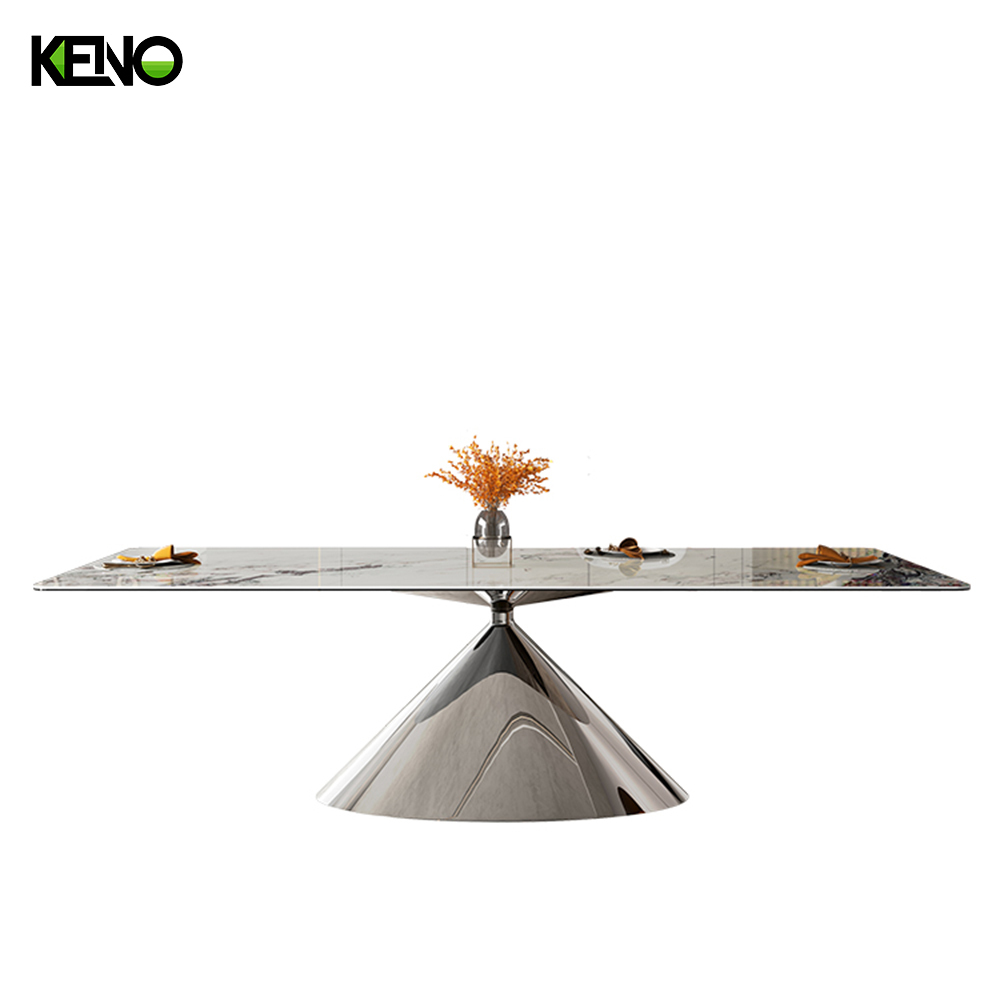 Luxury Silver Color Table leg Kitchen Furniture Dining Room Table and Chair